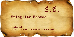 Stieglitz Benedek névjegykártya
